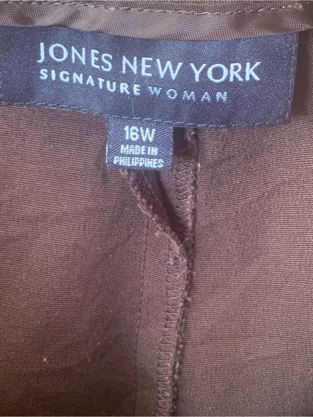Jones New York Chocolate Brown Cotton Pants with Cuffs Size 16 - Picture 2 of 7